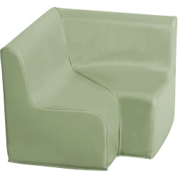 Chauffeuse d'angles 90 degrés 56x56x45 menthe