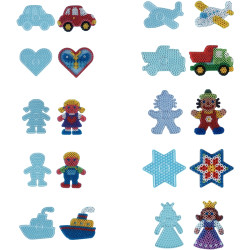 Sachet de 10 plaques préformées pour perles Hama taille maxi formes fa