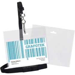 Sachet de 10 pochettes porte-badges 92x105mm