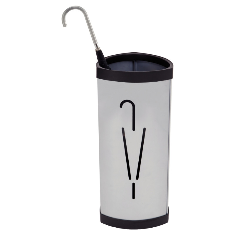 Porte parapluie métal gris acier