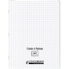 Piqûre 96 pages avec 2 rabats, format 24x32 cm, quadrillé 5x5 90g, cou