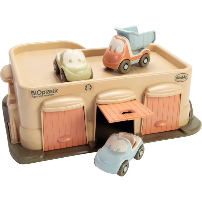 Garage 1er âge en BIOplastic DANTOY avec 3 véhicules