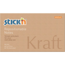 Lot de 12 blocs repositionnables 76 x 127 mm kraft