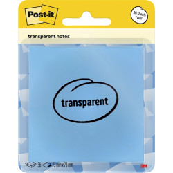 Bloc de 36 notes repositionnables transparentes 73 x 73 mm coloris ble