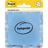 Bloc de 36 notes repositionnables transparentes 73 x 73 mm coloris ble