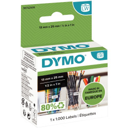 Boite de 1 rouleau de 1000 étiquettes 25 x 12mm multi-usage adhésif se