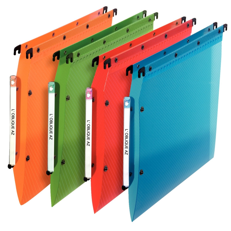 Paquet de 10 dossiers suspendus en PP translucide pour armoire, dos V,