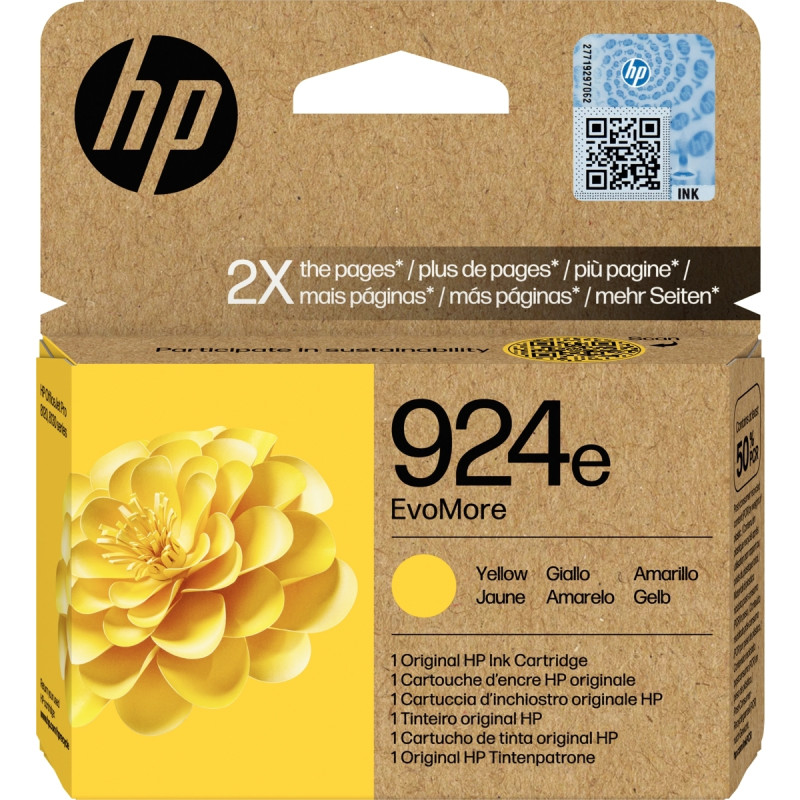 HP 924e cartouche d'encre jaune haute capacité authentique (4K0U9NE)