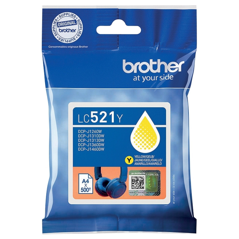 Brother CASQUE cartouche d'encre jaune authentique LC521Y