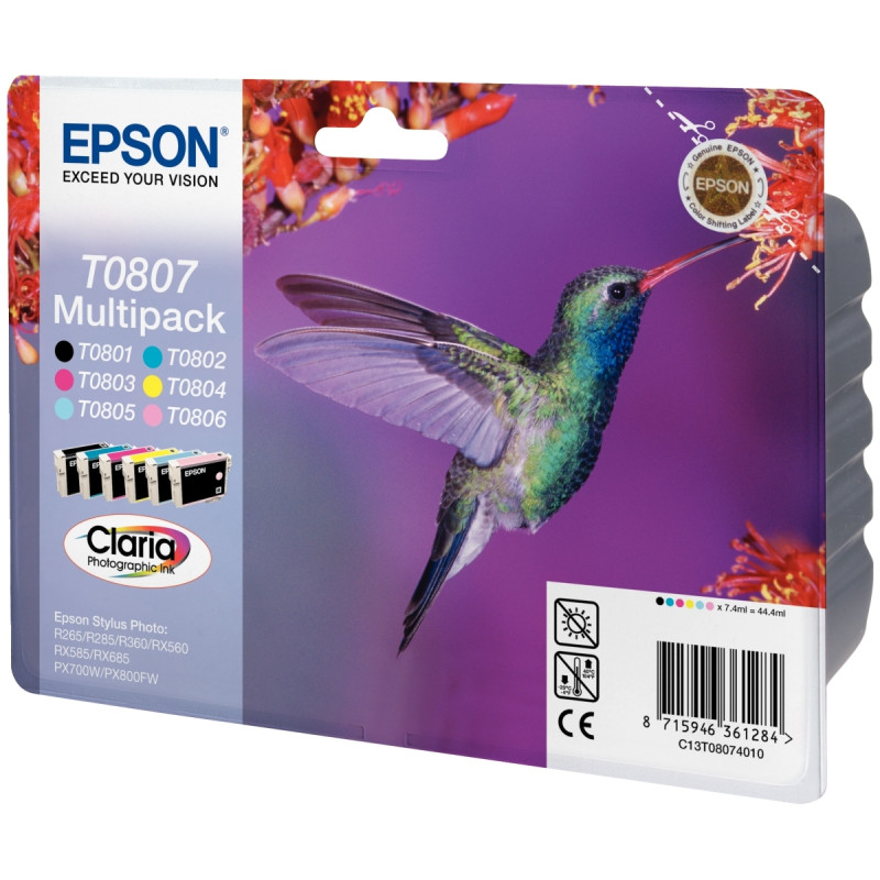 Epson COLIBRI lot 6 cartouches encre NCMJ + cyan clair + magenta clair
