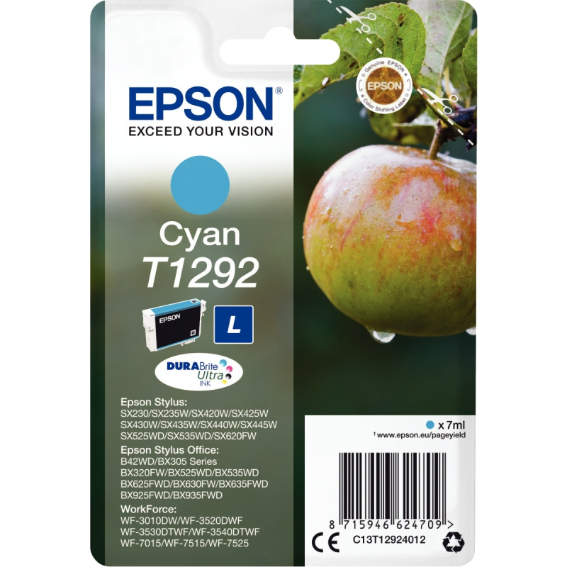 Epson POMME cartouche jet d'encre cyan haute capacité authentique (T12