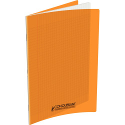 Piqûre 48 pages CONQUERANT, 24x32 cm, seyès, couv PP orange