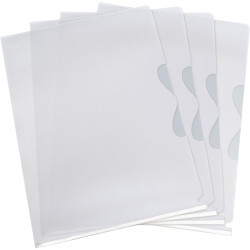 Paquet de 10 pochettes coin en PVC 14/100ème, incolore