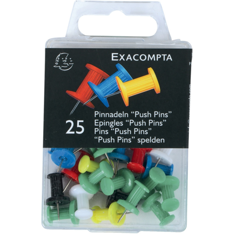 Boite de 25 pushpins 10mm assortis CAPSA