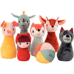 Jeu de 6 quilles en tissu LILLIPUTIENS + balle