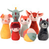 Jeu de 6 quilles en tissu LILLIPUTIENS + balle