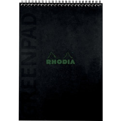Bloc-notes GREENPAD à reliure intégrale, format A4, 80 feuilles, quadr