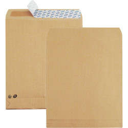 Paquet de 50 pochettes kraft 275x365mm 120g soufflet 30mm bande silico