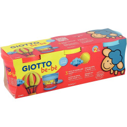 Set de 3 pots de 220G de pâte à jouer GIOTTO bébé couleurs assorties