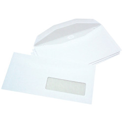 Boite de 1000 enveloppes blanches 114x229mm 80g mécanisables fenêtre 3