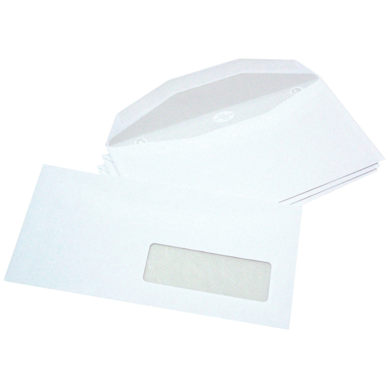 Boite de 1000 enveloppes blanches 114x229mm 80g mécanisables fenêtre 3