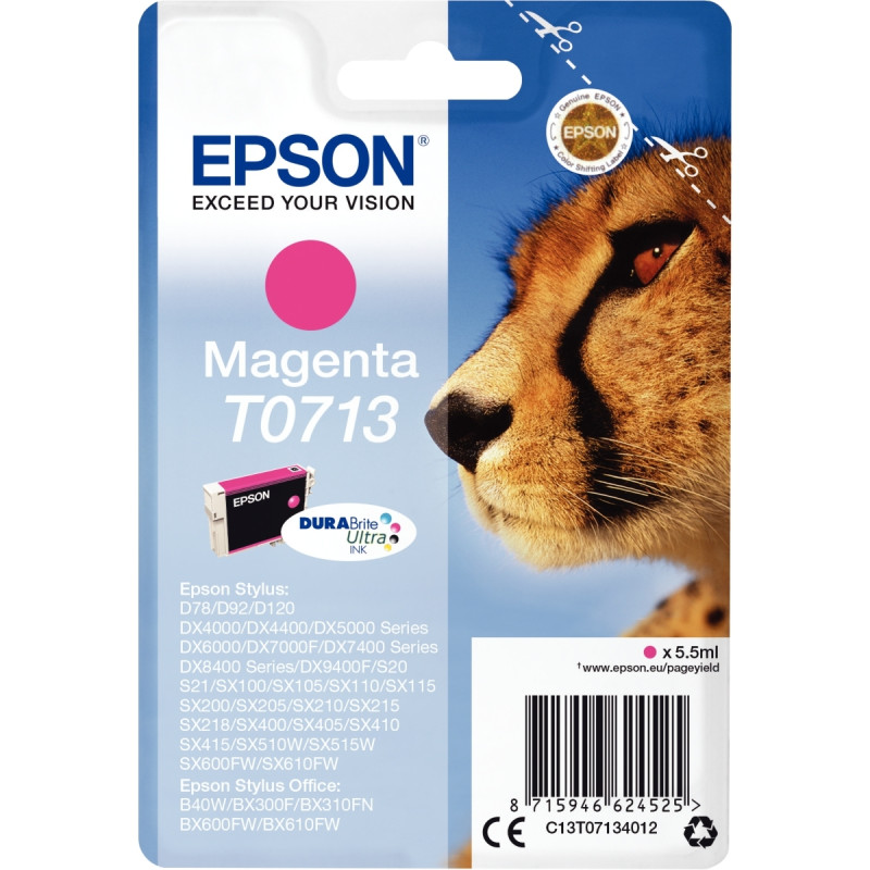 Epson GUÉPARD cartouche jet d'encre magenta authentique (T071340)