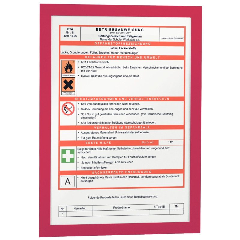 Sachet de 2 cadres d'affichage A4 adhésif repositionnable avec contour