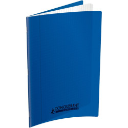 Piqûre 60 pages CONQUERANT, 24x32 cm, seyès, couv PP bleu