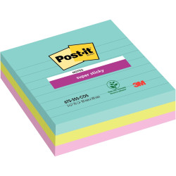 Paquet de 3 blocs Notes Super Sticky de 70 feuilles lignées, format 10