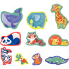 Boite de 10 puzzles contour, les animaux sauvages