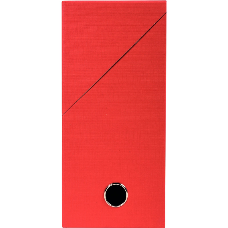 Boite de transfert papier toilé, dos 12 cm, rouge