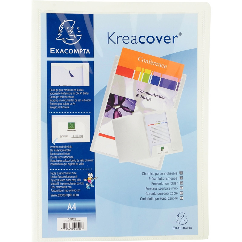 Chemise de présentation personnalisable 2 rabats KREACOVER en polyprop