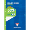 Feuillets mobiles 500 pages 90g, format A4, quadrillé 5x5 blanc