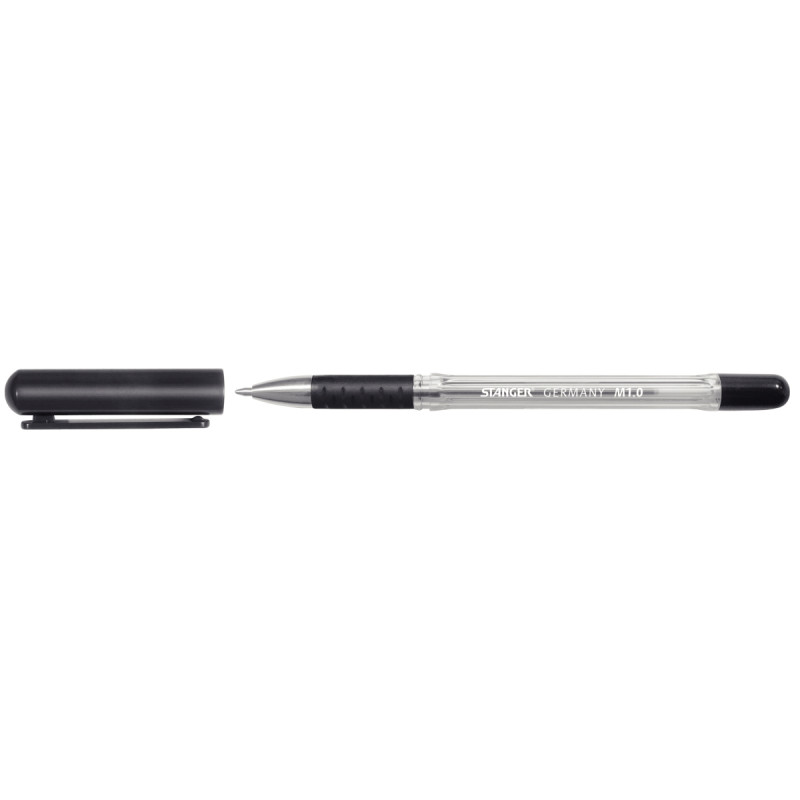 Boîte de 50 stylos bille softgrip pointe moyenne noirs