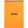 Bloc-notes à reliure intégrale RHODIA orange, format A4, 160 pages, qu