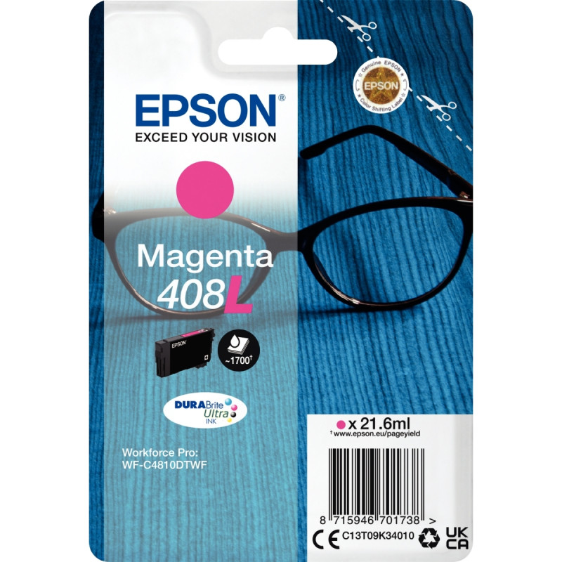 Epson LUNETTES / 408XL cartouche jet d'encre magenta haute capacité au