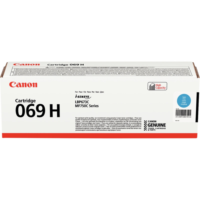 Canon 069H cartouche laser cyan haute capacité authentique