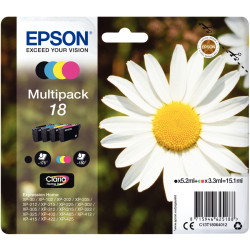 Epson PAQUERETTE / 18 lot 4 cartouches jet d'encre noire, cyan, magent