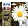 Epson PAQUERETTE / 18 lot 4 cartouches jet d'encre noire, cyan, magent
