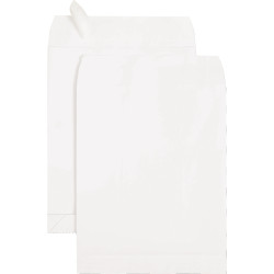 Paquet de 50 pochettes blanches 229x324mm 120g soufflet 30mm bande sil