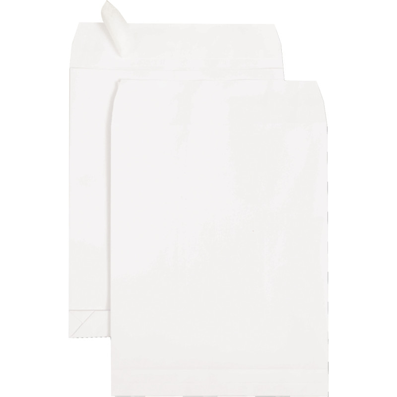 Paquet de 50 pochettes blanches 229x324mm 120g soufflet 30mm bande sil