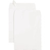 Paquet de 50 pochettes blanches 229x324mm 120g soufflet 30mm bande sil