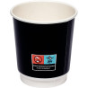 Paquet de 20 gobelets en carton double parois noir 12 cl