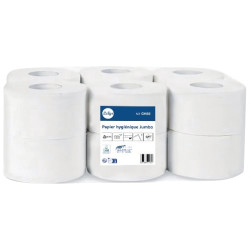 Lot de 12 rouleaux papier hygiénique Jumbo 2 plis