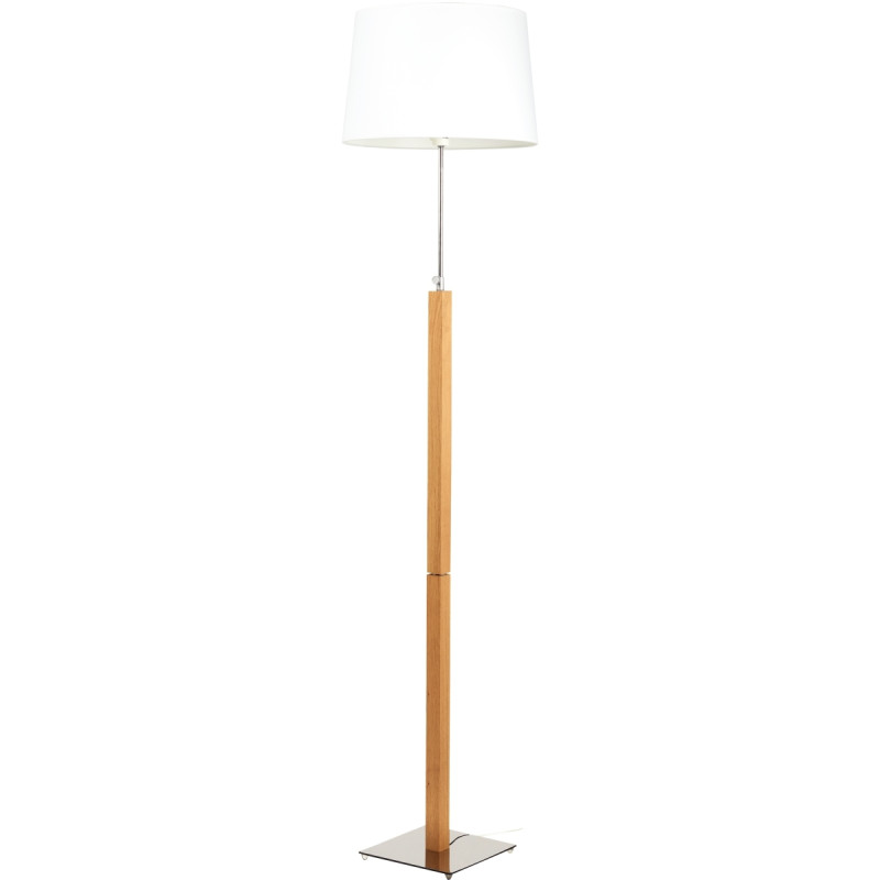Lampadaire Quatro réglable en chrome chêne clair