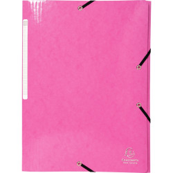 Chemise 3 rabats à élastiques en carte lustrée 425g, rose