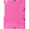 Chemise 3 rabats à élastiques en carte lustrée 425g, rose