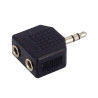 Double adapatateur jack 3,5mm noir