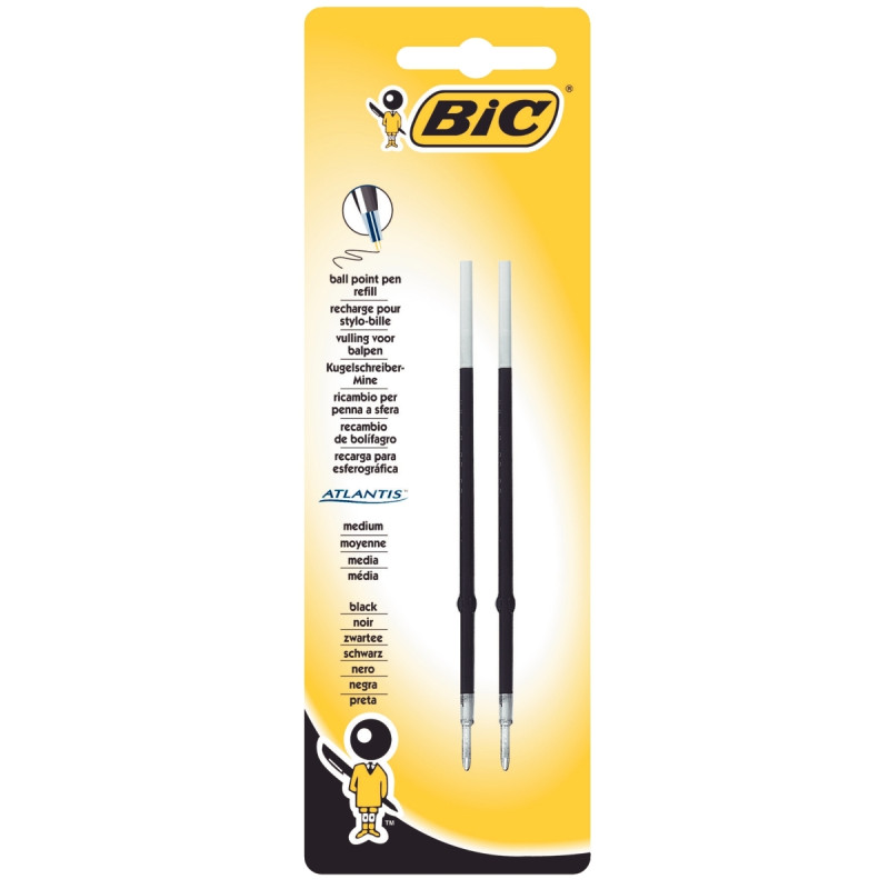 Blister de 2 recharges stylo Atlantis noire