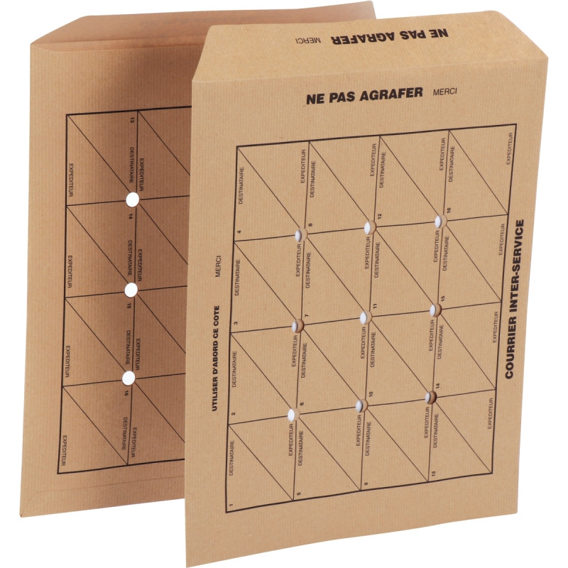 Boîte de 250 pochettes kraft courrier intérieur 260x330 120g/m²